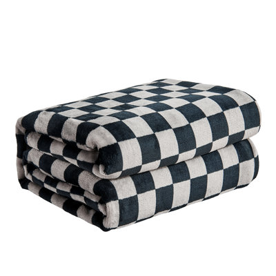 Checkered Flannel Fleece Throw Blanket Checkerboard Grid Print Chessboard Gingham Pattern Blanket