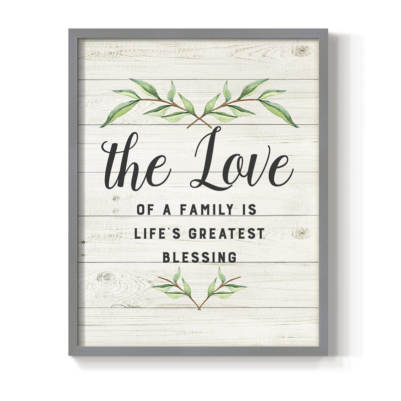 «Love of a Family», reproduction encadrée - bois massif, Gris, H 21 po x l 17 po