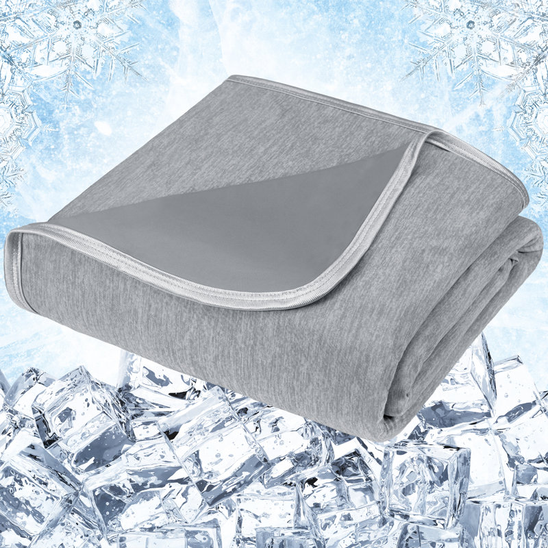 Jeté rafraîchissant pour dormeuses chaudes, couverture d'été légère pour lit, 60 x 80, Lit simple, Gris clair