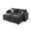 Canapé modulaire 2 places avec repose-pieds, canapé modulaire pour salon, gris foncé-1066393123