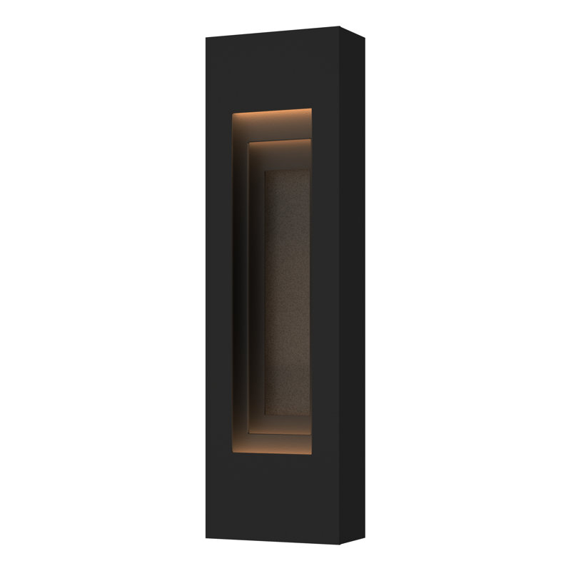 Procession Aluminum Outdoor Flush Mount, 27.5" H x 8" W x 3.9" D, Coastal Black, Coastal Natural Iron