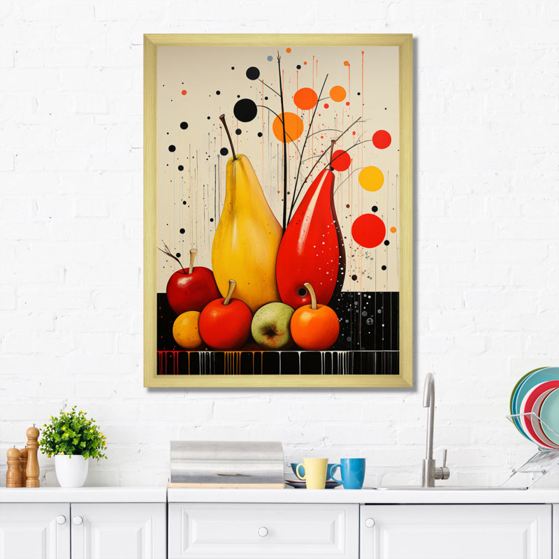 Reproduction de cadre photo sur toile, "Fruit Harvest Spectrum différent I", H 44 po x l 34 po x P 1,5 po, Or