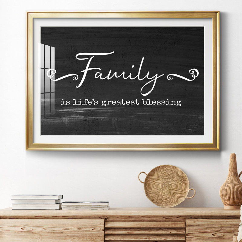 Greatest Blessing - Art textuel avec cadre photo, H 26,5 po x l 36,5 po x P 1,5 po, Papier avec cadre doré, Blanc mat