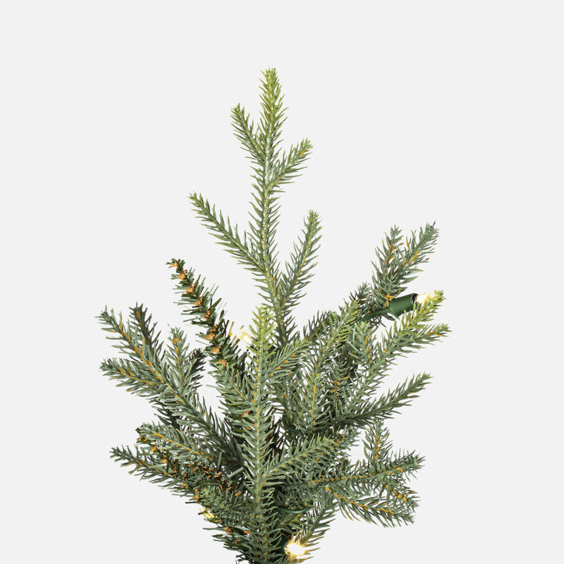 Artificial Fir Christmas Tree with Lights, 6.5', Clear/White
