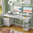 61" Desk With LED Light & Power Outlets, Reversible Computer Table With File Cabinet & Drawer, White Gaming Desk Writing Table With Dual Monitor Stand, For Home/Office-414579643