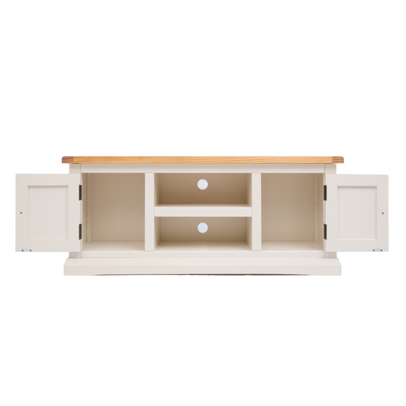 Courtland TV Stand, Beige/White/Yellow