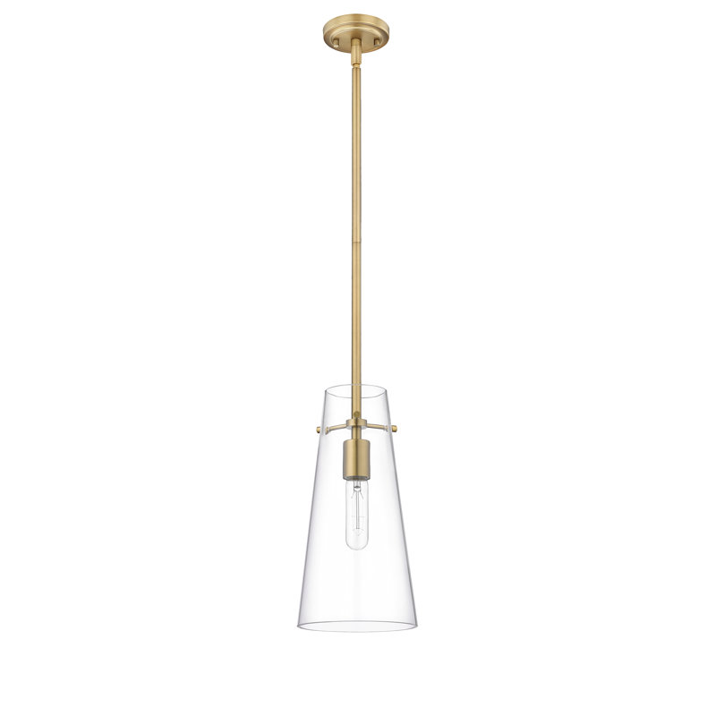 Luminaire suspendu 1 lumière Vilmos, H 58 po x l 6,5 po x P 5 po, Or moderne