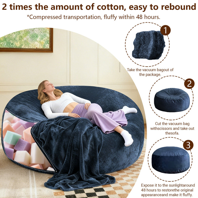 4 feet tall, adult bean bag chair, contains bean bag filling, memory foam chair, soft flannel washable cover, ideal reading seat for bedroom and dormitory
