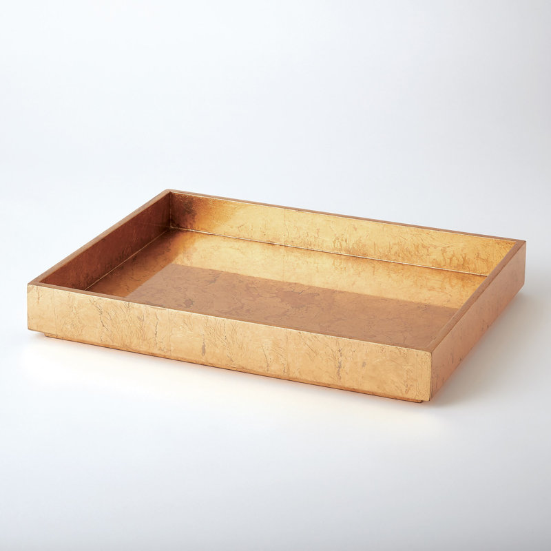 MDF Decorative Tray, Luxe Gold, 2.25" H x 15" W x 15" D
