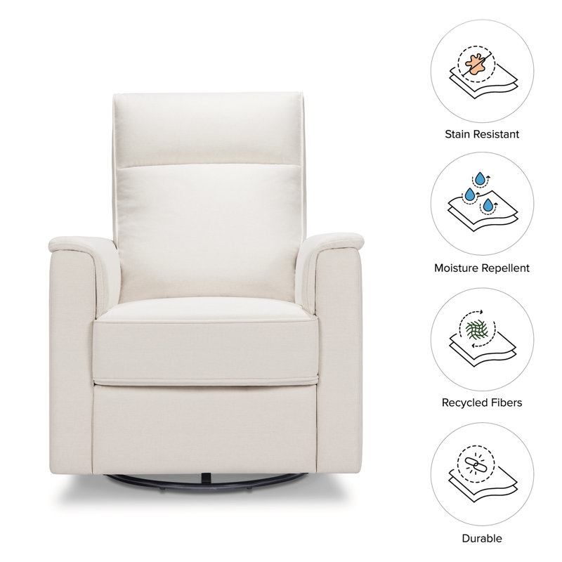 Willa Recliner in Eco-Performance Fabric, Cream Polyester Blend