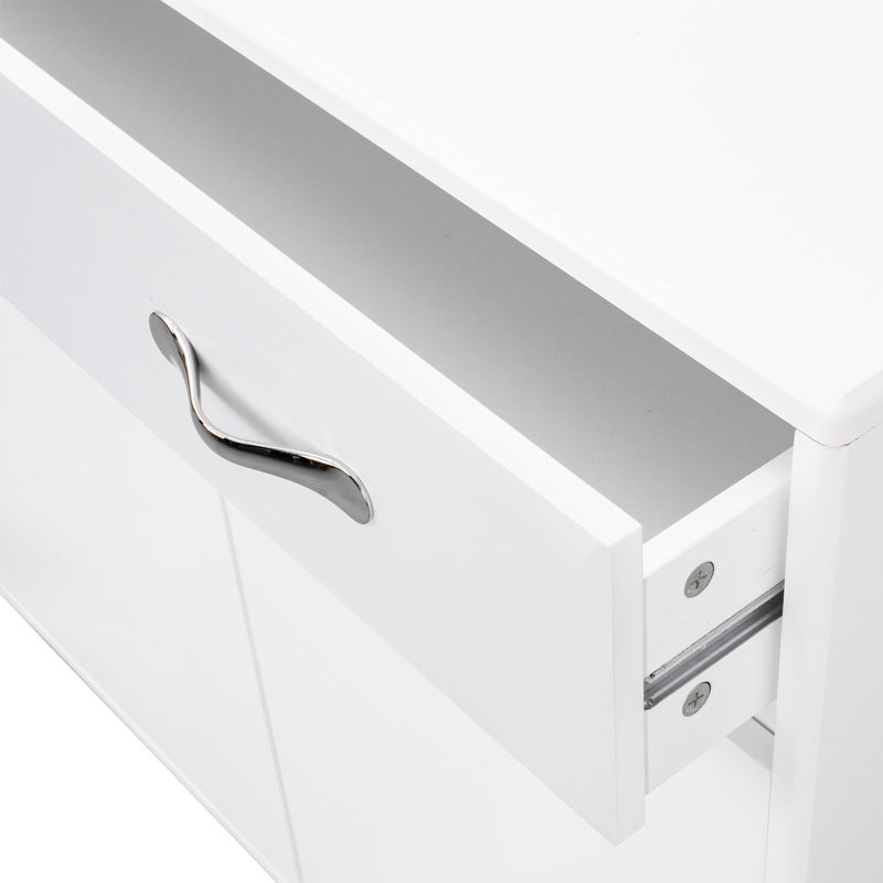 Two Door Side Table-White