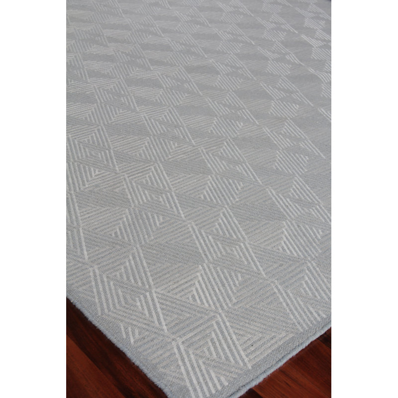 Pavilion Wool Geometric Area Rug in Denim, Rectangle 8' x 10'
