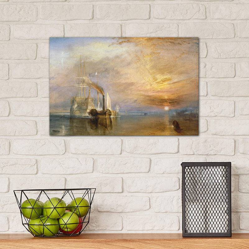 The Fighting Temeraire, 1839 by J.M.W. Turner - Painting on Canvas, 30.48 cm H x 45.72 cm W, No Frame