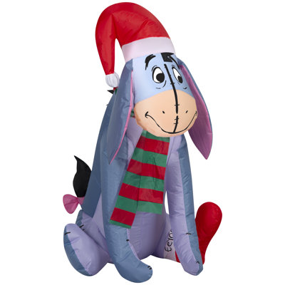 Christmas Inflatable Eeyore in Santa Hat