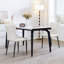 Ensemble de 2 chaises de salle à manger à haut dossier avec design ergonomique: structure en fer forgé, siège en cuir et coussins en éponge à rebond élevé-785806145