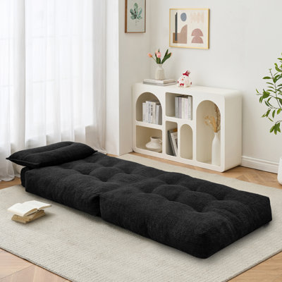 Modern Fabric 3-in-1 Folding Floor Sofa Bed, Comes with Pillow