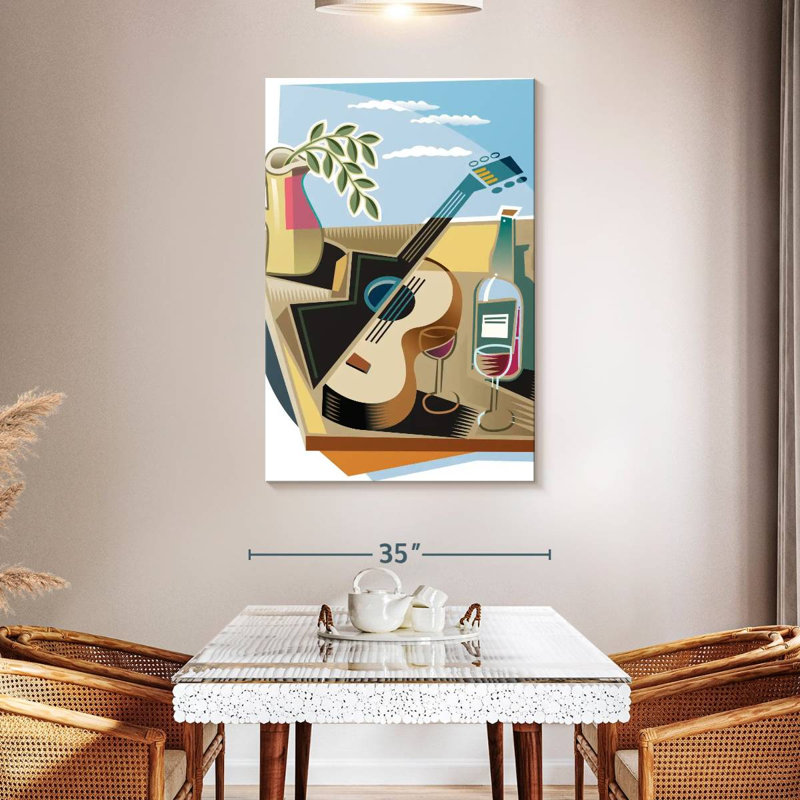 Abarca Guitar And Wine, 48" H x 32" W