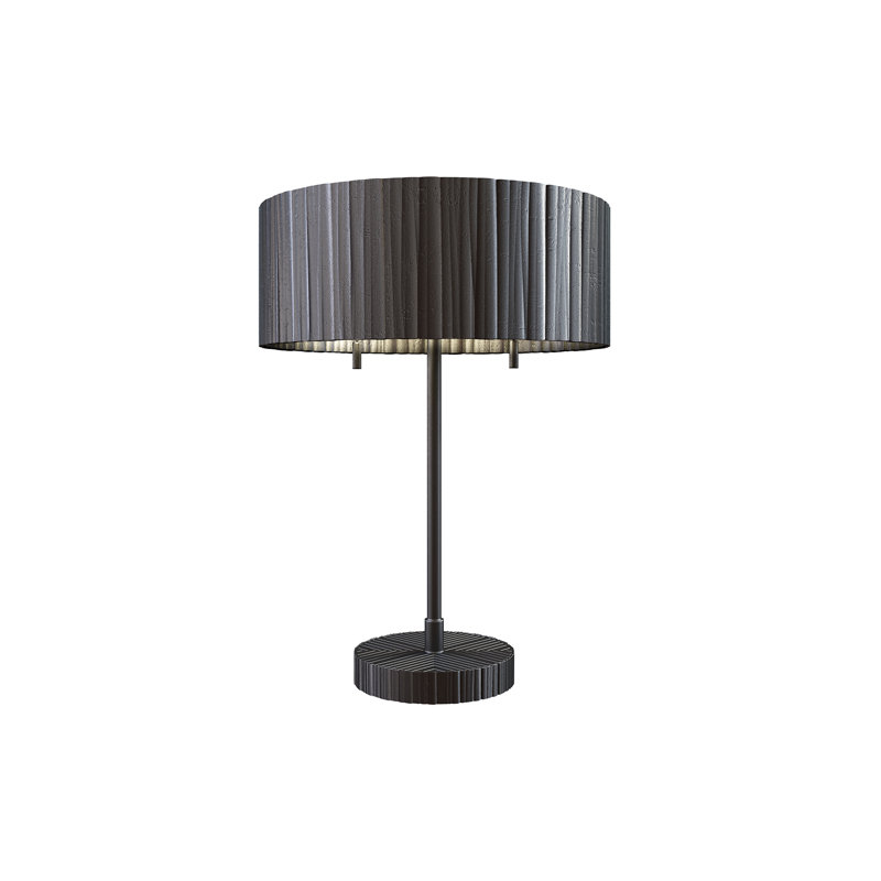 Urban Bronze Steel and Glass Table Lamp with Textured Shade