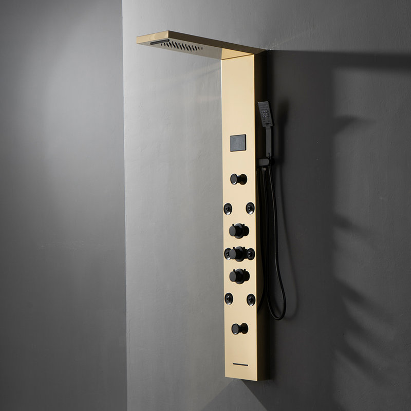 57,99 Panneau de douche avec, Noir / or