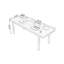 Bureau rectangulaire en bois massif brun noisette-9094911
