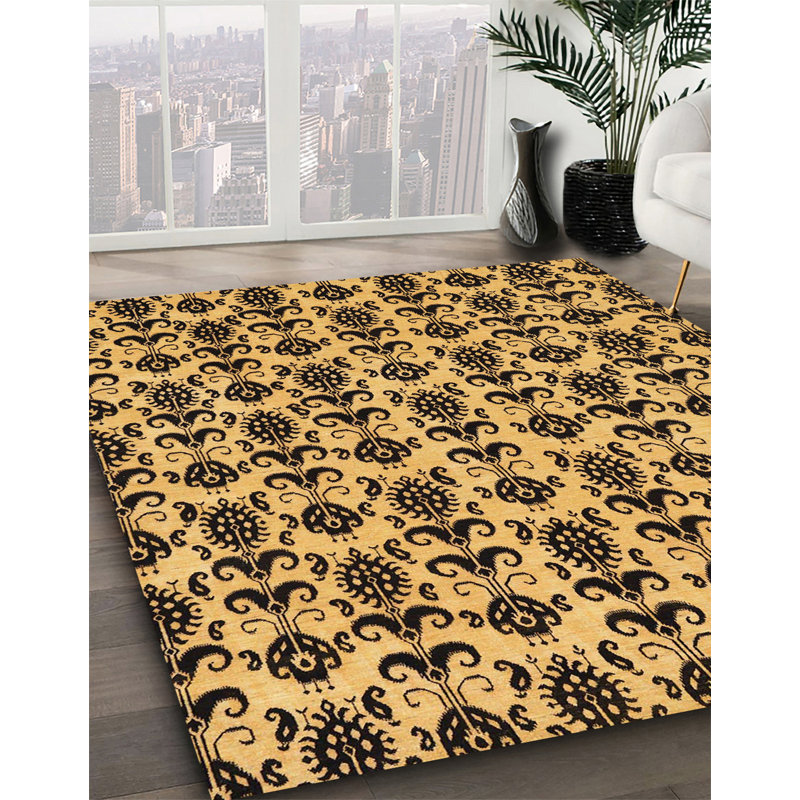 Tapis décoratif multicolore à motif abstrait, Rectangle 5 pi x 7 pi