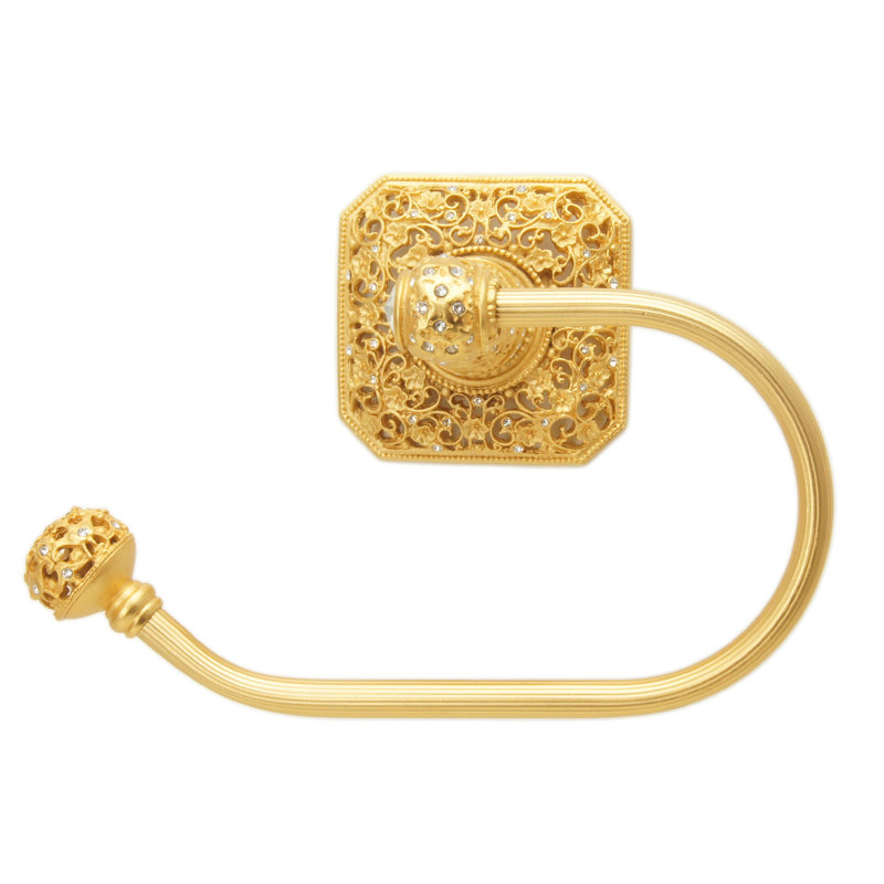 Juliane Grace  swing tissue reeded ring left with 131 Swarovski Clear Crystals in Gilded Mercury, Gold