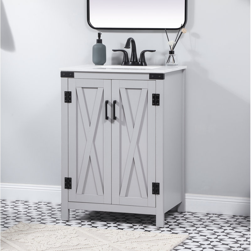 Ensemble de meuble-lavabo simple 24 po Slayton, Gris