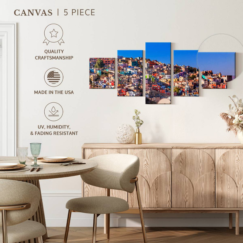 Guanajuato, maisons colorées, H 42 po x l 92 po