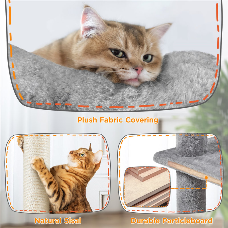 Harlsden 80'' H Cat Tree, Light Gray