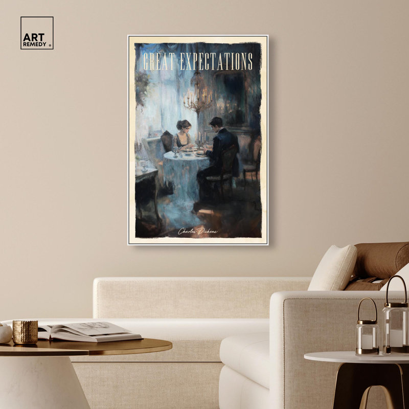 «Great Expectations» sur toile par Art Remedy, H 31 po x l 21 po, Cadre blanc