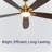 Kaminski 56" Indoor/Outdoor Ceiling Fan with Light and Remote, 6CCT Dimmable LED Light Kit - Champagne Bronze with Reversible Blackened Oak/Dark Cherry-150034612-150034614