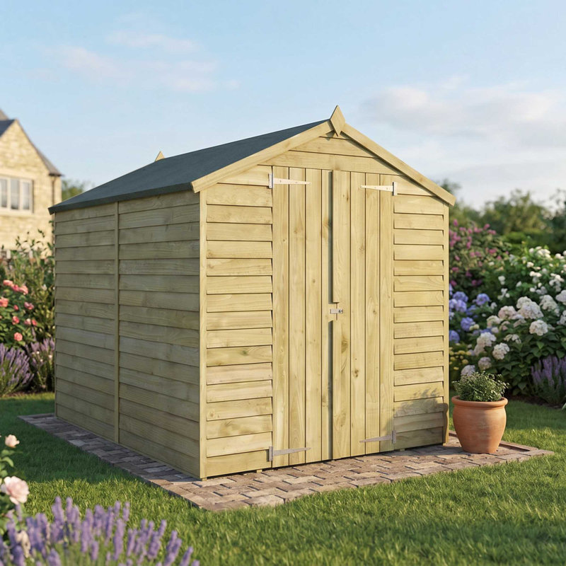 Mercia 8 x 6ft Overlap Apex Windowless Shed (Double Door), Yes