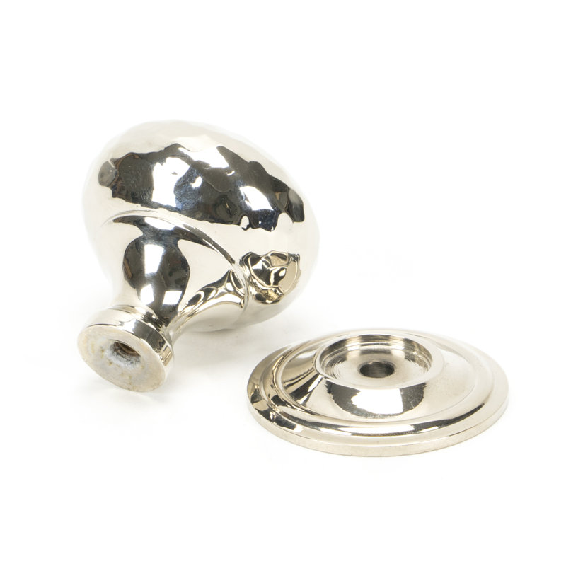Hammered Mushroom 32mm Diameter Knob, Polished Nickel