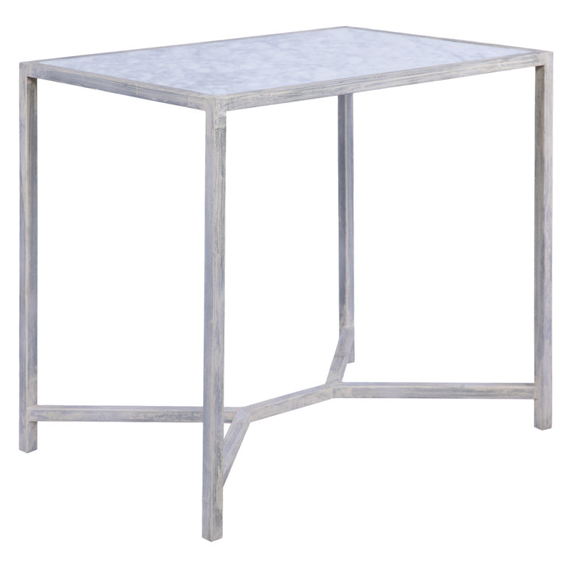 Web Marble End Table, Deep Ocean