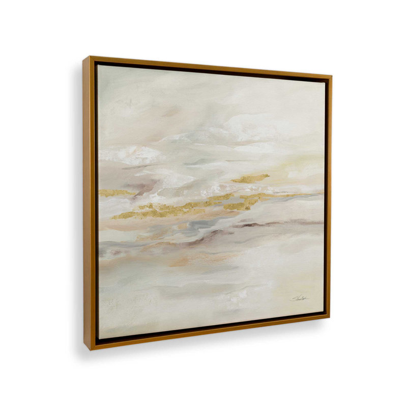 Impression sur toile roulée Golden Drift Reflections, H 16,75 po x l 16,75 po x P 1,75 po, Cadre flottant or poli