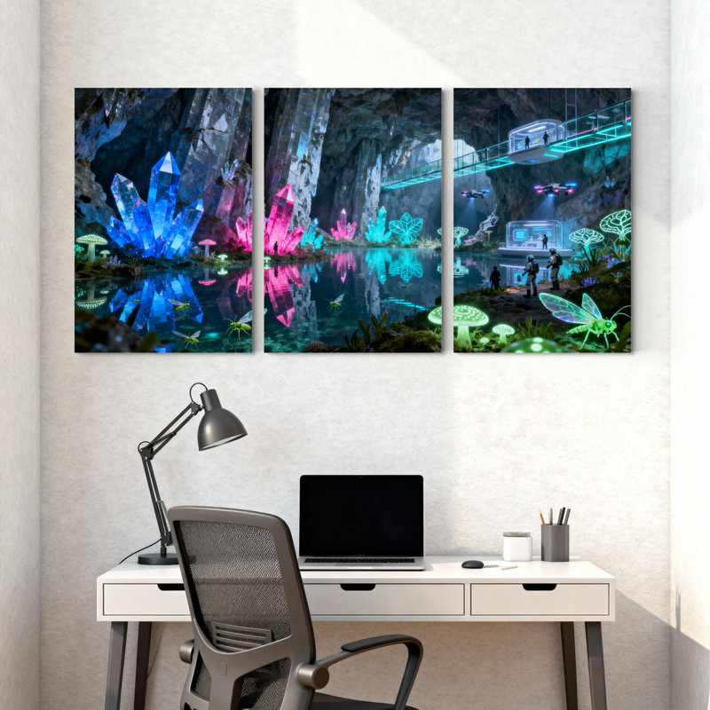 Ensemble de 3 impressions sur toile Fantasy Bridge, H 18 po x l 36 po