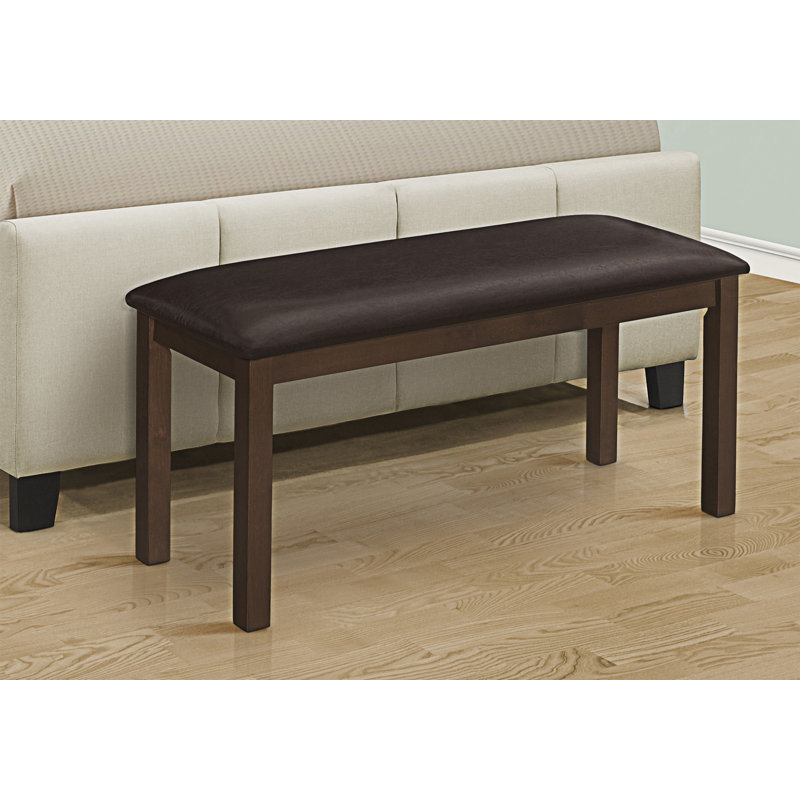 Banc en similicuir Jeanny, Brun, Brun, H 20,25 po x l 47,5 po x P 16 po