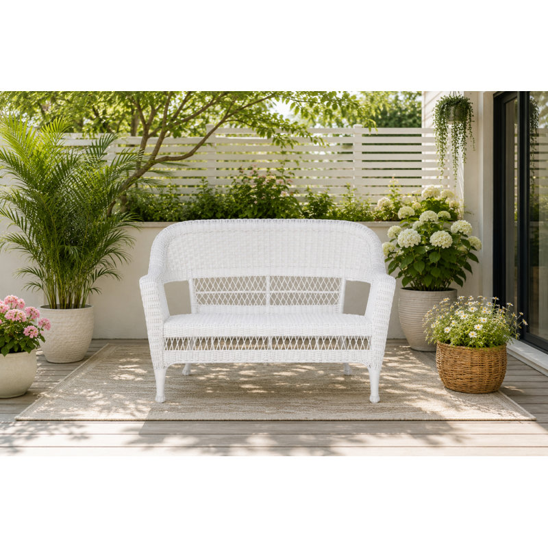 Karan 52'' Wide Metal Loveseat, White