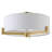 Hamlin 17.63" Wide 2-Light Semi Flush Mount With Fabric Shade In Blackened Bronze/Brushed Brass-86753195