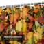 Magnifique rideau de douche brun avec feuilles d'automne et feuillage orange-47613286
