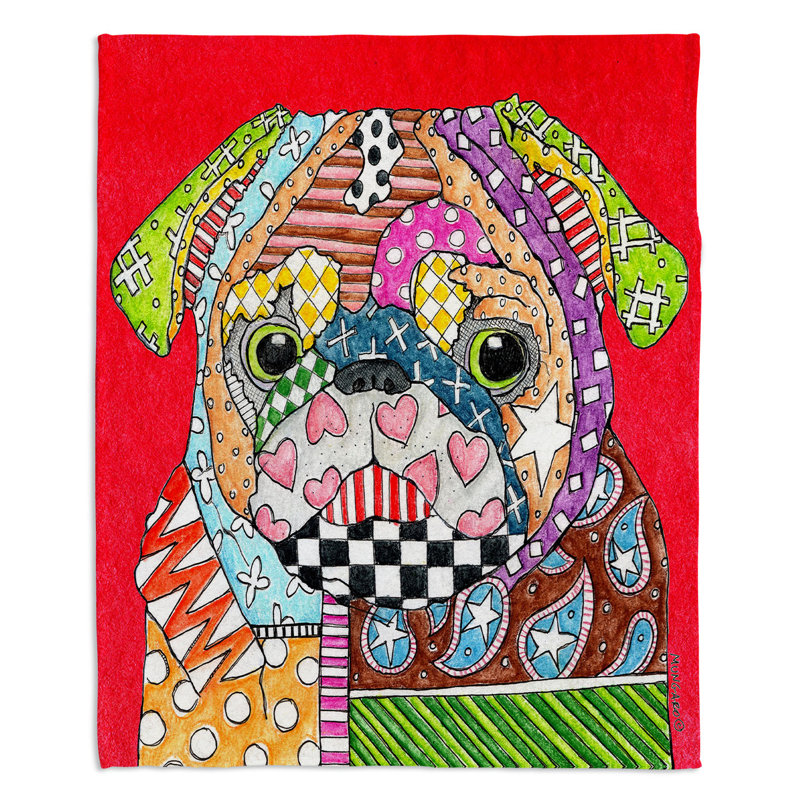  Couverture pour chien Schnauzer, 51 po x 60 po, Rouge, Carlin