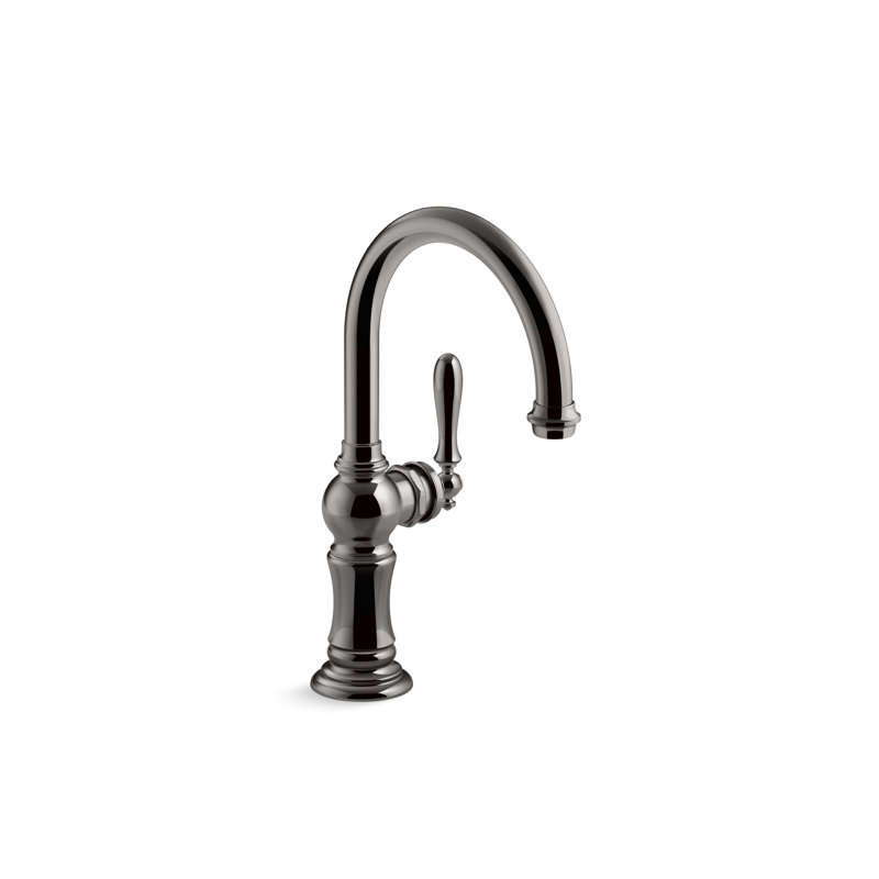 Artifacts® Single-Hole Bar Faucet with Supply Lines, Titanium