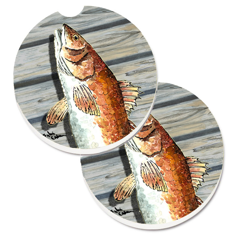 Ceramic Round 2 Piece Car Coaster Set