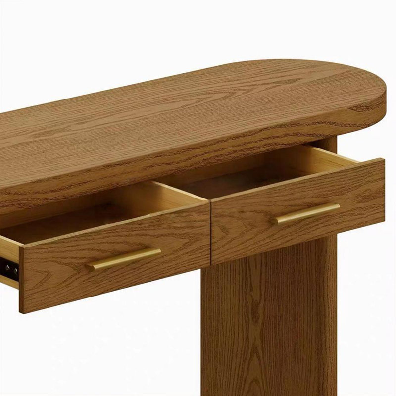 Console Mid-Century moderne en bois massif, H 33,5 po x l 39,4 po x P 11,8 po