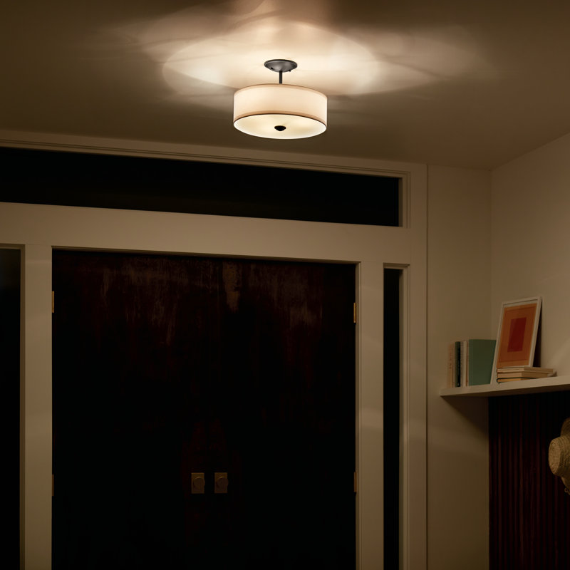 Plafonnier semi-encastré 3 lumières 18 po Hopedale, Noir