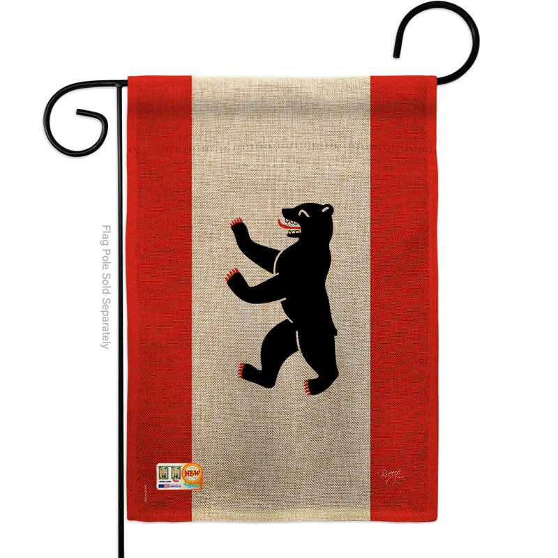 En toile jute 2 côtés 18,5 x 13 po berlin drapeau de jardin