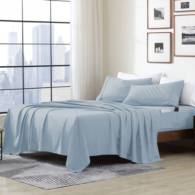 Swift Home Smart Pocket 4-Piece Sheet Set - Essential 1800 Series Microfiber - Fits Mattress up to 14" Thick - Convenient Storage, Peach Fuzz, Durable, Easy Care