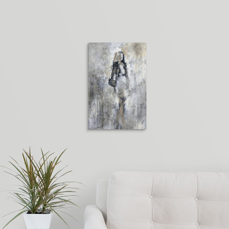 « promenade i », peinture sur toile, Toile tendue, H 18 po x l 12 po x p 1,25 po