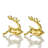 Gold Reindeer Napkin Ring Set of 4 in Graceful Leaping Pose for Elegant Dining Table Decor