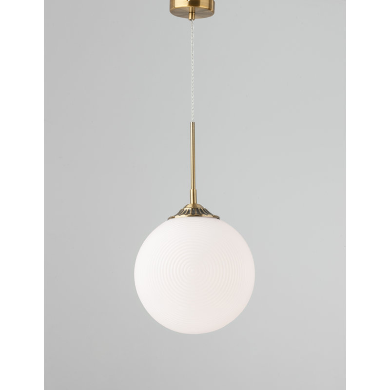 1 - Light Sphere Pendant, White, Gold